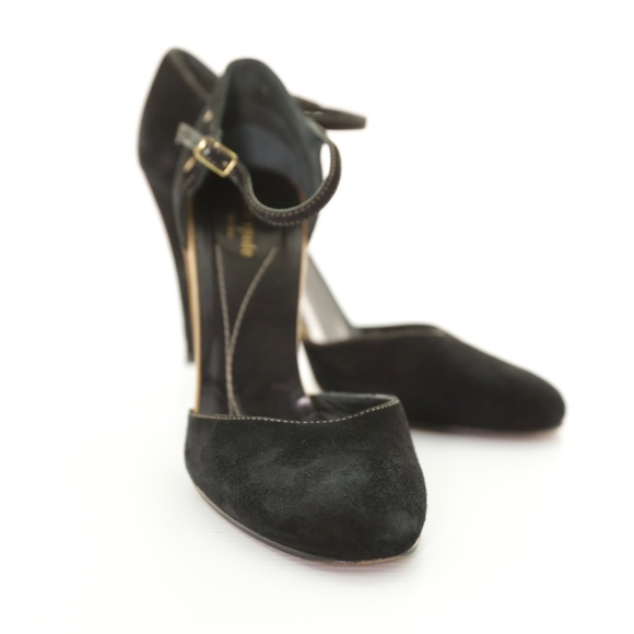 Kate Spade Black Suede Mary Jane Round Toe Ankle Strap High Heel Pumps Women 11M - Picture 6 of 8